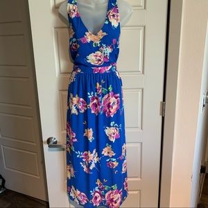 Blue Floral Everly Maxi Dress